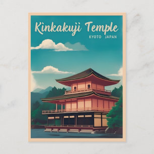Vintage resor Kyoto Golden Temple Retro Scenia Vykort
