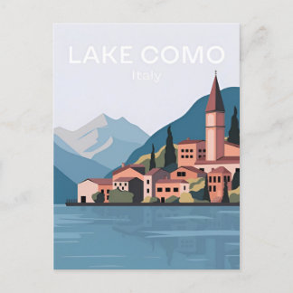 vintage resor Lago di Como Italien Lombardia Sjö Vykort
