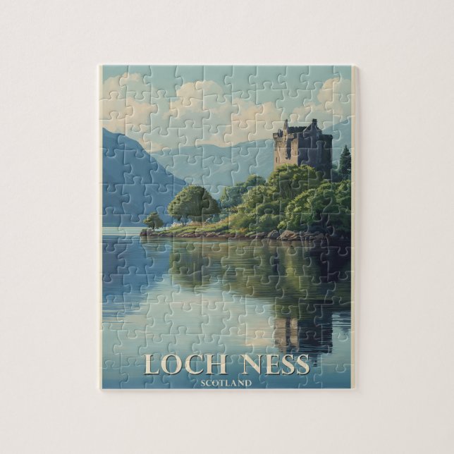 Vintage resor Loch Ness Skottland Pussel (Vertikal)