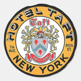 Vintage resor Luggage Stickers NYC NY Hotel Taft Runt Klistermärke