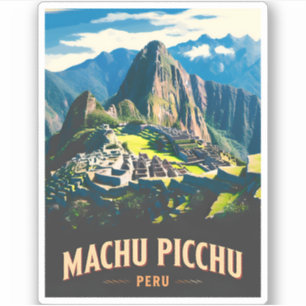 Vintage resor Machu Picchu Peru Retro liggande Klistermärken