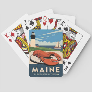 Vintage resor Maine Lobster Seafood Retro Scenia Casinokort
