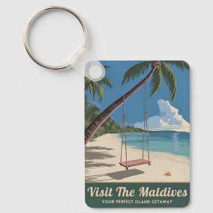 Vintage resor Maldives Island Seaside Scenia Nyckelring