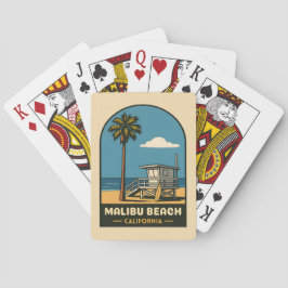 Vintage resor Malibu Beach California Kusten Retro Casinokort