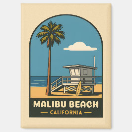 Vintage resor Malibu Beach California Kusten Retro Magnet