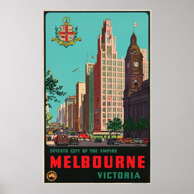 Vintage resor - Melbourne - Australien Poster (Framsidan)