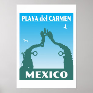 Vintage resor Mexiko Souvenir Playa del Carmen Poster