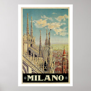 Vintage resor Milano italien Poster