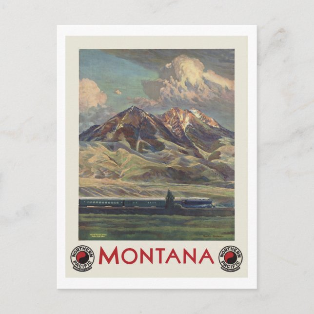 vintage resor Montana av Tåg Vykort (Framsida)