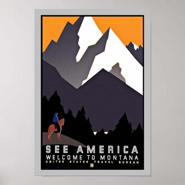 Vintage resor Montana Poster (Framsidan)