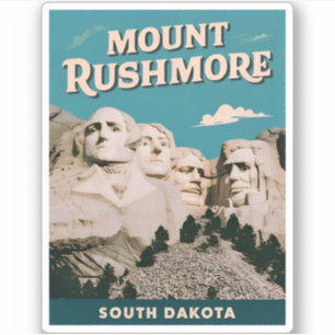 Vintage resor Mount Rushmore Retro Graphic Klistermärken