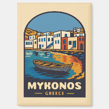 Vintage resor Mykonos Greece Island Seaside Retro