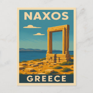 Vintage resor Naxos Greece Coastal Retro Scenia Vykort