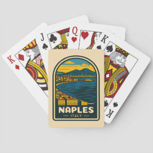Vintage resor Neapel Italien Retro Scenia Kusten Casinokort