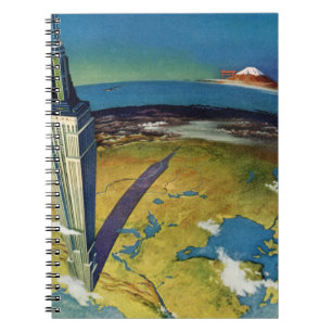 Vintage resor New York City Empire state Byggnad Anteckningsbok Med Spiral