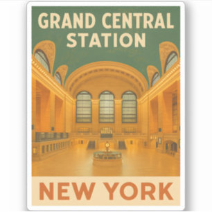 Vintage resor New York Grand Central Station Klistermärken