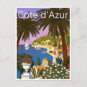Vintage resor Nice Frankrike cote d'azur retro Vykort
