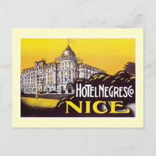 vintage resor Nice Frankrike Hotel Label Art Vykort