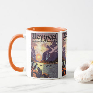Vintage resor, Norge Fjord Land Midnight Sol Mugg
