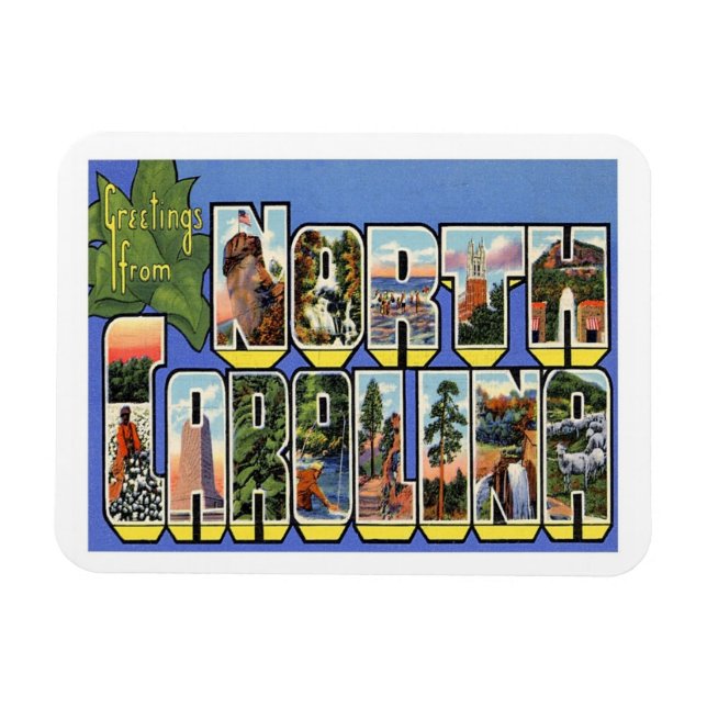 Vintage resor North Carolina Magnet (Horisontell)