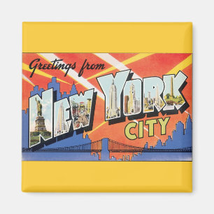 Vintage resor NYC, Hälsning från New York City Magnet