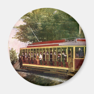 Vintage Resor och Transport Elektrisk Spårvagn Magnet