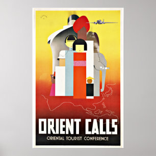 Vintage resor Orient ringer till Asien. Poster