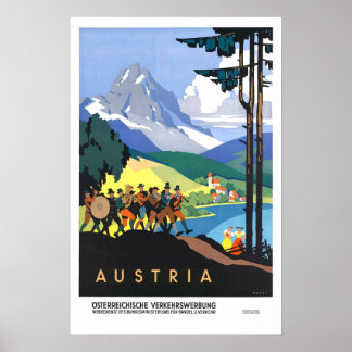 Vintage resor,Österrike Poster