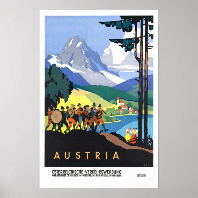 Vintage resor,Österrike Poster (Framsidan)