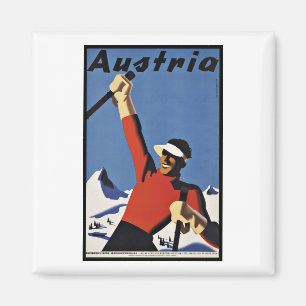 Vintage resor Österrike skidar sportar Magnet