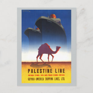 vintage resor Palestine Line Frakt Vykort