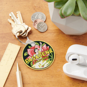 Vintage resor, Pasadena Kalifornien, Dam och Ro Nyckelring