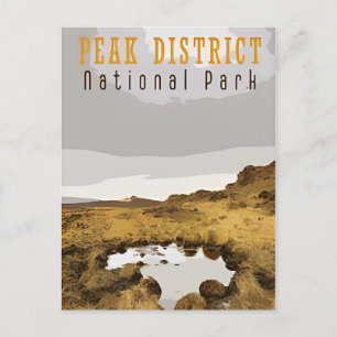 Vintage resor Peak District National Park England Vykort