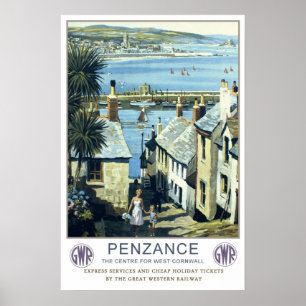 Vintage resor, Penzance. Poster
