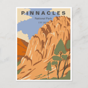 Vintage resor Pinnacles nationalpark i Kalifornien Vykort