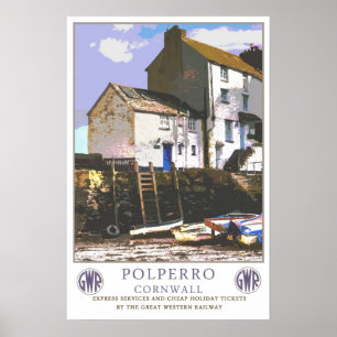 Vintage resor Polperro. Poster