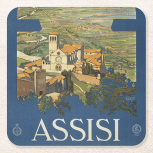 Vintage resor Poster assistans, Italien Underlägg Papper Kvadrat