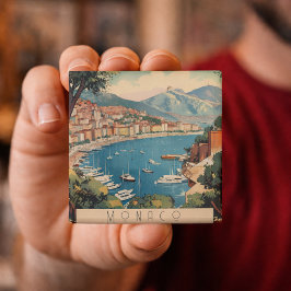 Vintage resor Poster att bortse från Monaco-hamnen Magnet