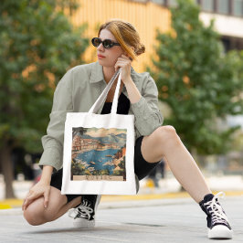 Vintage resor Poster att bortse från Monaco-hamnen Tygkasse