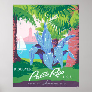 Vintage resor Poster att främja Puerto Rico 2