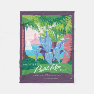 Vintage resor Poster att främja Puerto Rico 2 Fleecefilt