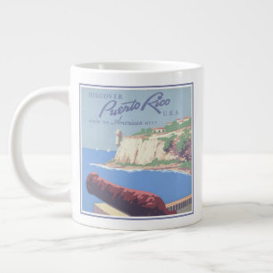 Vintage resor Poster att främja Puerto Rico Jumbo Mugg