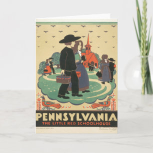 Vintage resor Poster att Pennsylvania främjas Kort