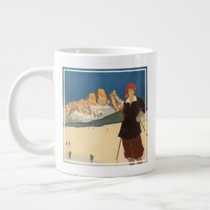 Vintage resor Poster av Cortina D'ampezzo, Italien Jumbo Mugg