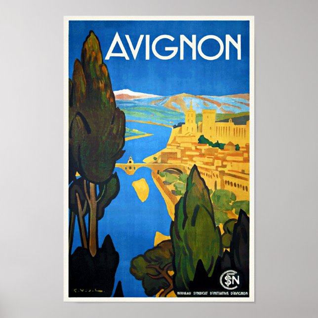 Vintage resor Poster Avignon Frankrike (Framsidan)