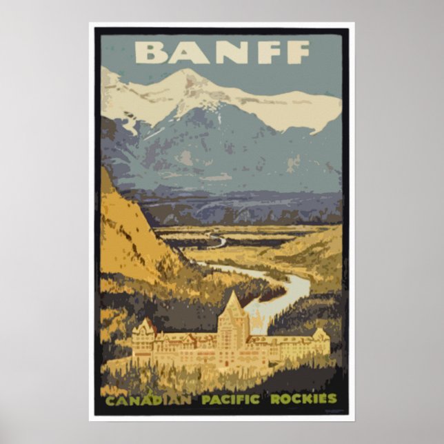 Vintage resor Poster Banff Canadian Rockies (Framsidan)