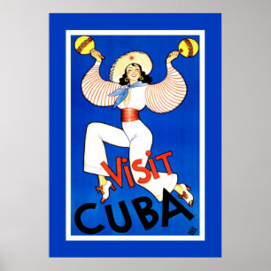 Vintage resor Poster "Besök Kuba"
