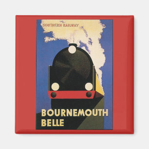 Vintage resor Poster, Bournemouth Belle Tåg Magnet