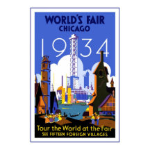 Vintage resor Poster Chicago World's Fair 3 1934