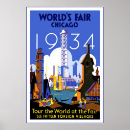 Vintage resor Poster Chicago World's Fair 3 1934